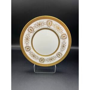 Coalport Lady Anne Bread Plate with Gold Encrusted Bands & Scrolls Bone China
